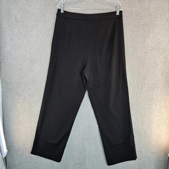 Misook Black Crepe Side Zip & Button Straight Leg Casual To Dressy Pants Sz M. - Picture 6 of 11